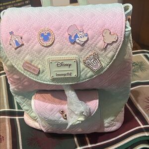 Loungefly Pastel Pink and Mint Quilted Backpack